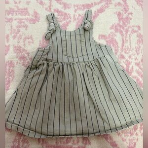 Jessica Simpson Striped Denim Dress - Sage Green and Black 2T